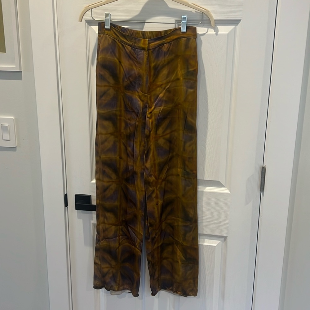Zara Bronze and Purple Silk Pants